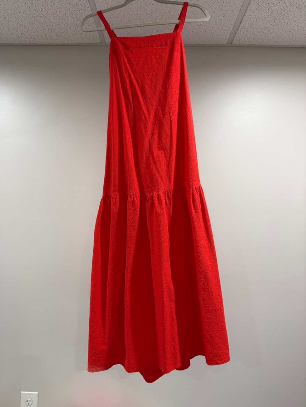 Everlane Bright Red Tiered Midi Dress